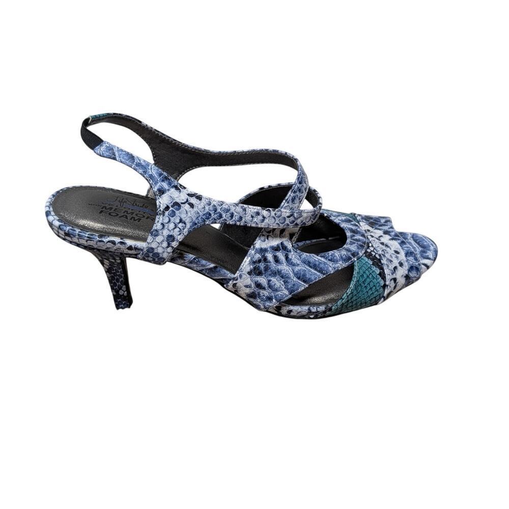 LIFESTRIDE women's pumps, size, 9.5, faux blue snakeskin heels